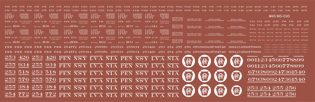 HO PRR Circle Keystone Covered Hopper Decals