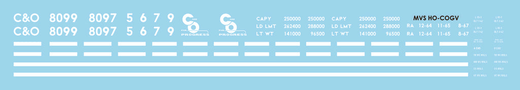 HO Chesapeake & Ohio Greenville Well Hole Flatcar Decals Futura Scheme