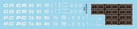 HO Penn Central & Conrail Greenville Well Hole Flatcar Decals (Post-1968)