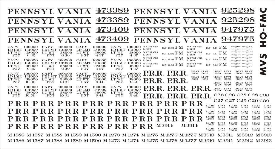 HO PRR FM Container Flatcar Decals