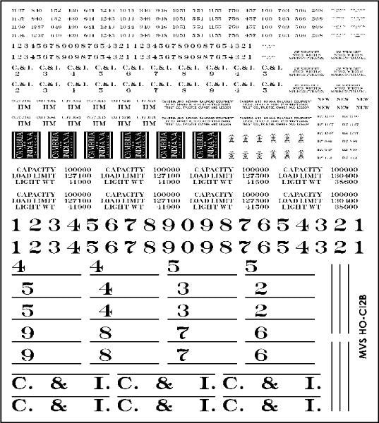 HO Cambria & Indiana 2-Bay Offset Side Hopper Decals