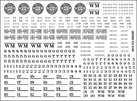 HO Western Maryland 2-Bay "Fast Freight" Hopper Decals