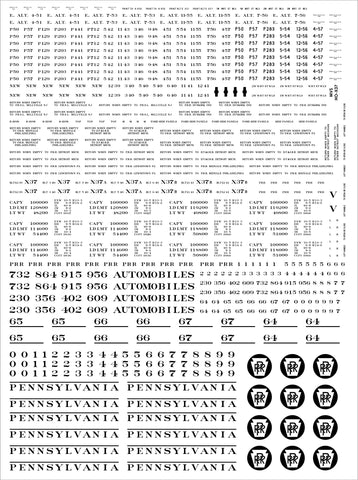 HO PRR X37, X37a & X37b Boxcar Decals